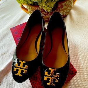 Tory Burch Black Patent Leather Claire Ballet Flats 7.5